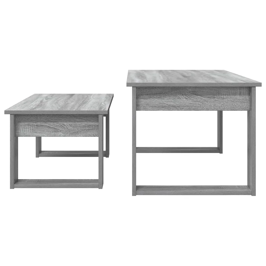 Ensemble de tables basses 2 pcs Gris Sonoma Bois d'ingénierie - 9