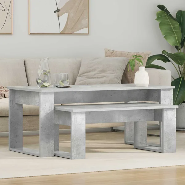 Ensemble de tables basses 2 pcs Gris béton Bois d'ingénierie
