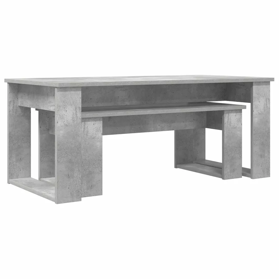 Ensemble de tables basses 2 pcs Gris béton Bois d'ingénierie - 5