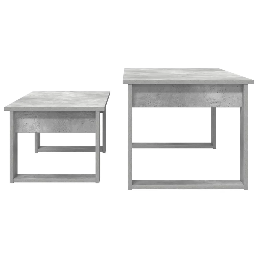 Ensemble de tables basses 2 pcs Gris béton Bois d'ingénierie - 9