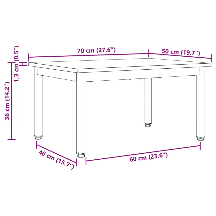 Table basse Chêne noir 70 x 50 x 36 cm Bois d'ingénierie - 11