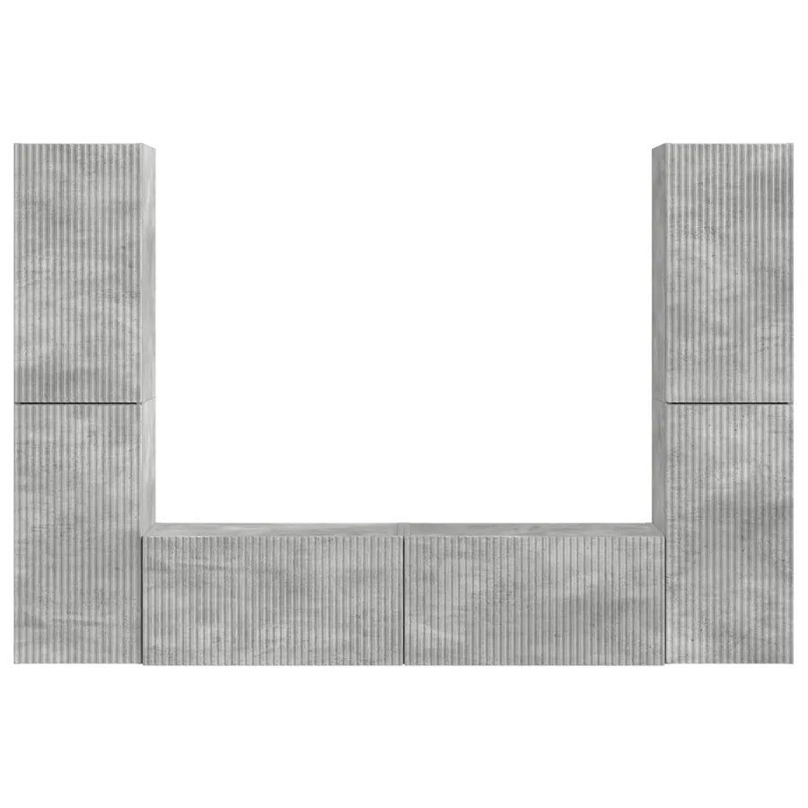 Ensemble meuble TV 6 pcs Gris béton Bois d'ingénierie - 7