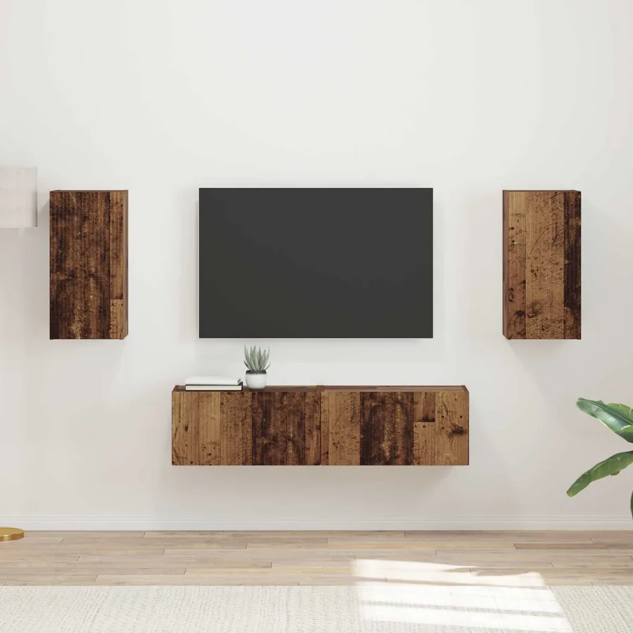 Ensemble meuble TV 4 pcs Bois ancien Bois d'ingénierie