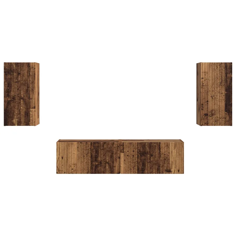 Ensemble meuble TV 4 pcs Bois ancien Bois d'ingénierie - 7