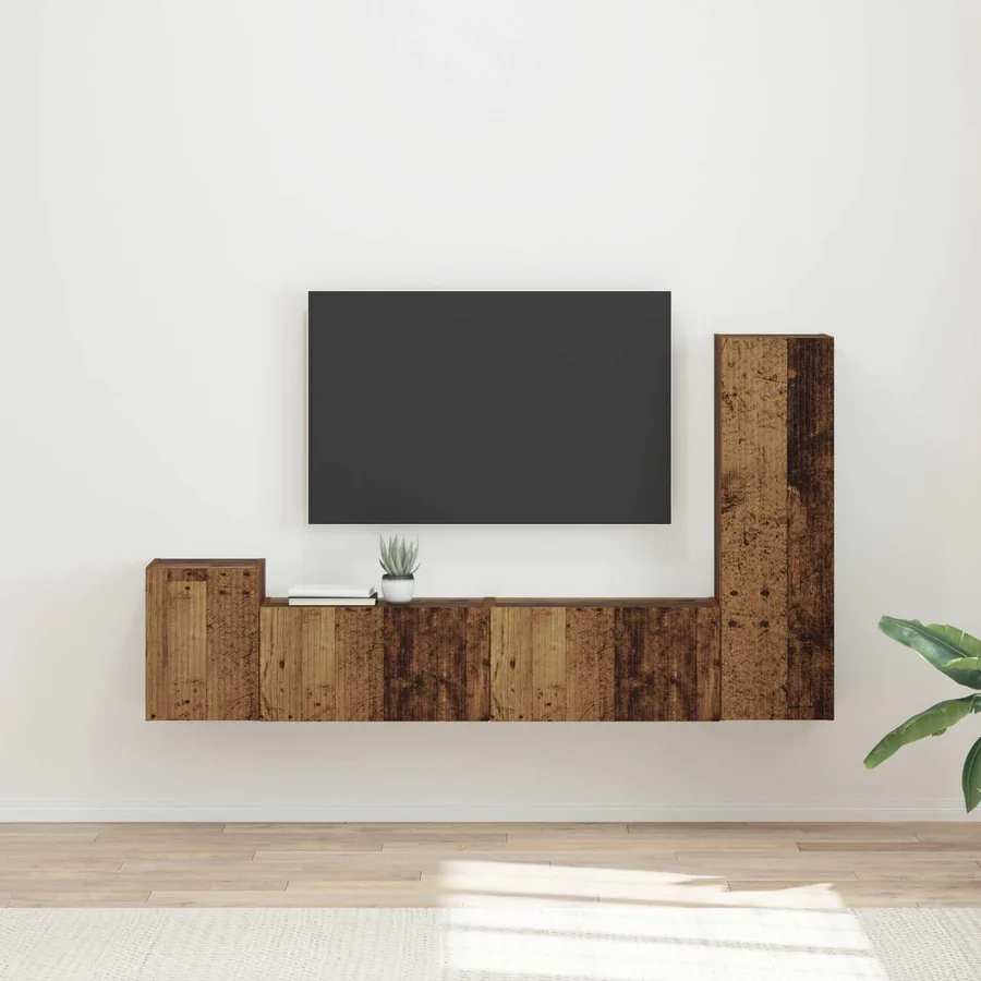 Ensemble meuble TV 4 pcs Bois ancien Bois d'ingénierie