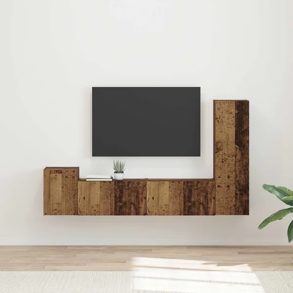 Ensemble meuble TV 4 pcs Bois ancien Bois d'ingénierie