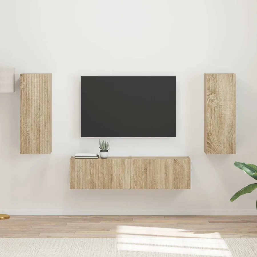 Ensemble meuble TV 2 pcs Chêne Sonoma Bois d'ingénierie