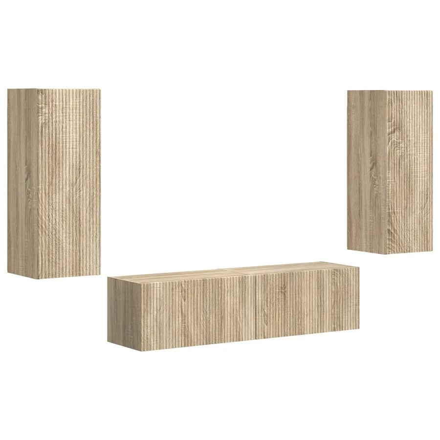 Ensemble meuble TV 2 pcs Chêne Sonoma Bois d'ingénierie - 2