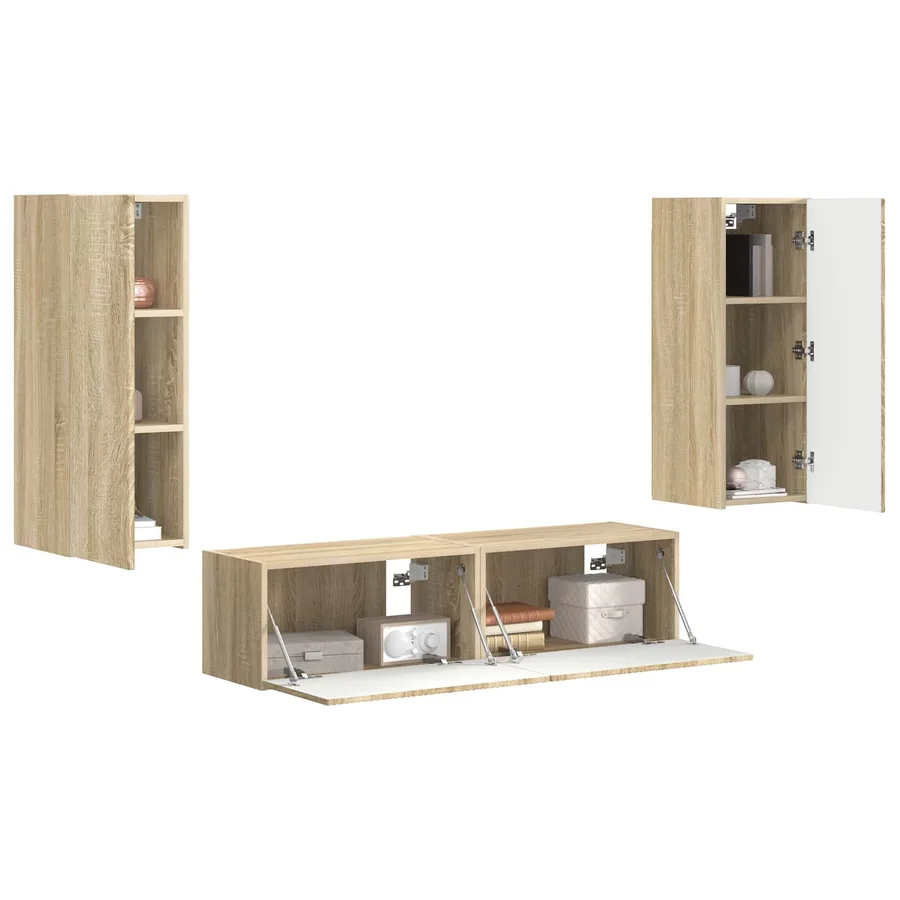 Ensemble meuble TV 2 pcs Chêne Sonoma Bois d'ingénierie - 3