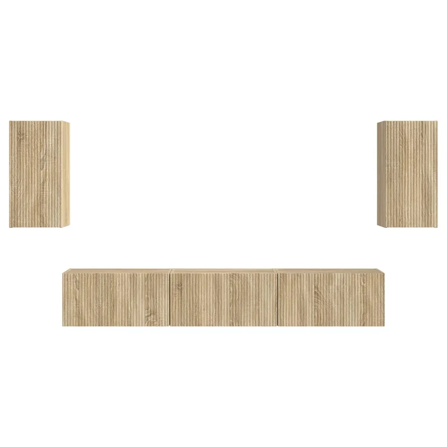 Ensemble meuble TV 5 pcs Chêne Sonoma Bois d'ingénierie - 7