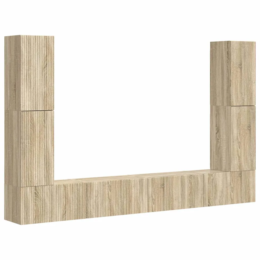 Ensemble meuble TV 8 pcs Chêne Sonoma Bois d'ingénierie - 2