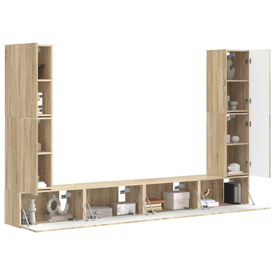 Ensemble meuble TV 8 pcs Chêne Sonoma Bois d'ingénierie - 3