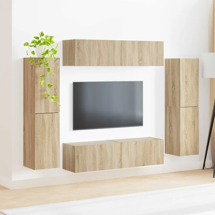 Ensemble meuble TV 8 pcs Chêne Sonoma Bois d'ingénierie - 4