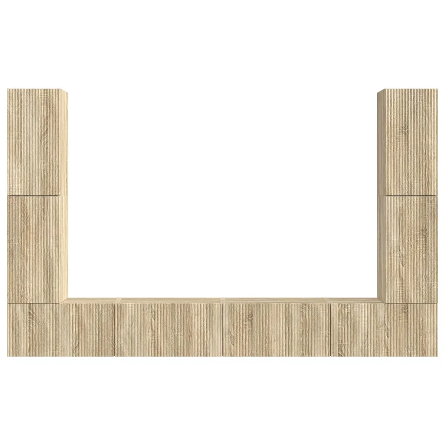 Ensemble meuble TV 8 pcs Chêne Sonoma Bois d'ingénierie - 7