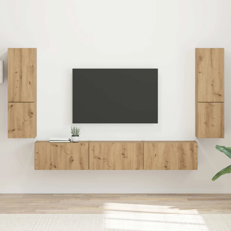 Ensemble meuble TV 4 pcs Chêne artisanal Bois d'ingénierie
