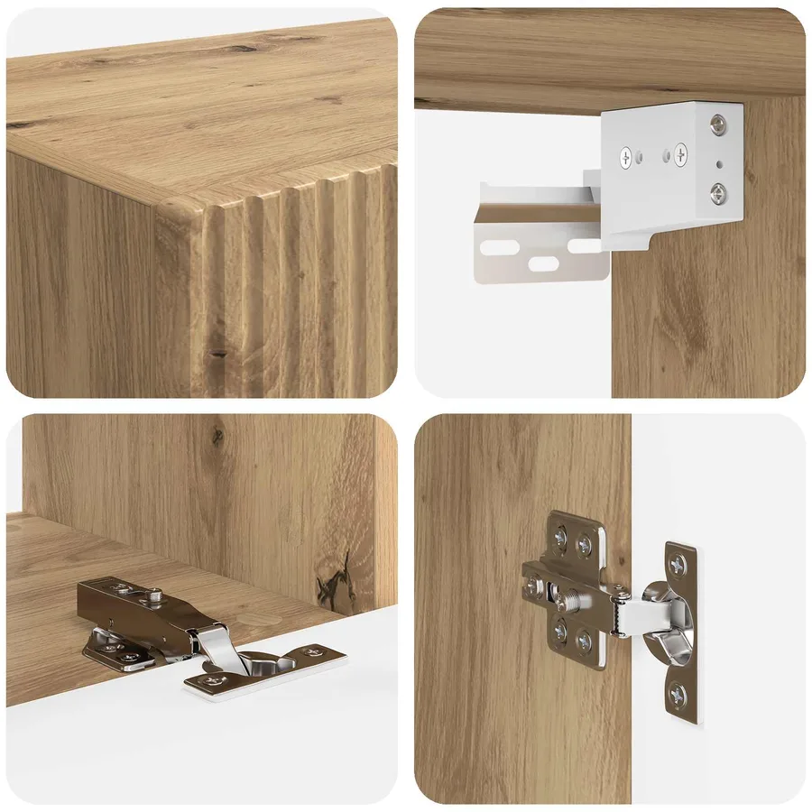 Ensemble meuble TV 4 pcs Chêne artisanal Bois d'ingénierie - 10
