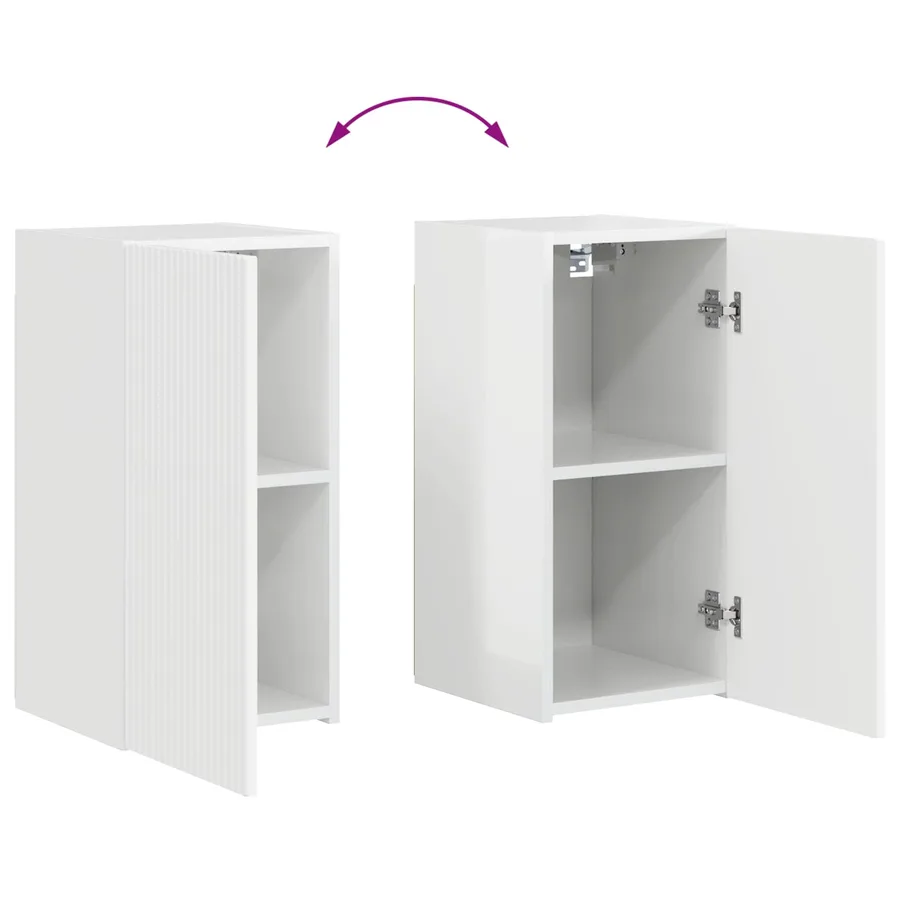 Ensemble de meuble TV mural 4 pcs Blanc Bois d'ingénierie - 13