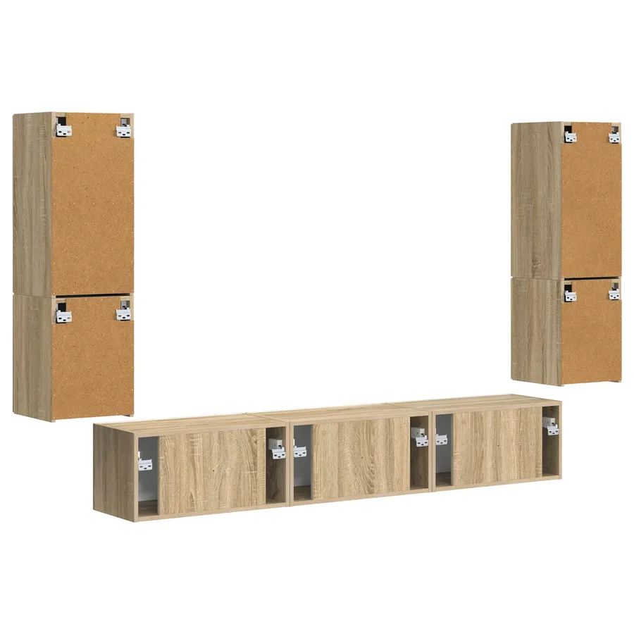 Ensemble meuble TV 4 pcs Chêne Sonoma Bois d'ingénierie - 9