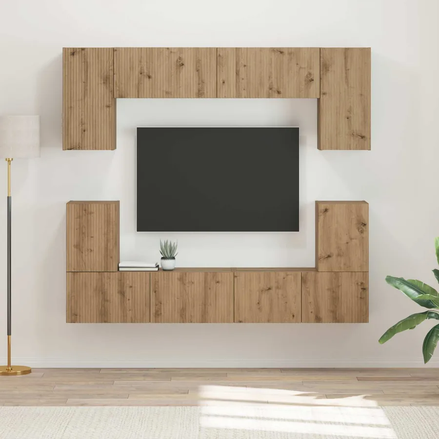 Ensemble meuble TV 5 pcs Chêne artisanal Bois d'ingénierie