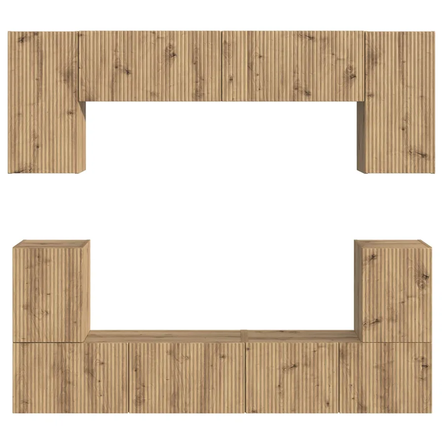 Ensemble meuble TV 5 pcs Chêne artisanal Bois d'ingénierie - 10