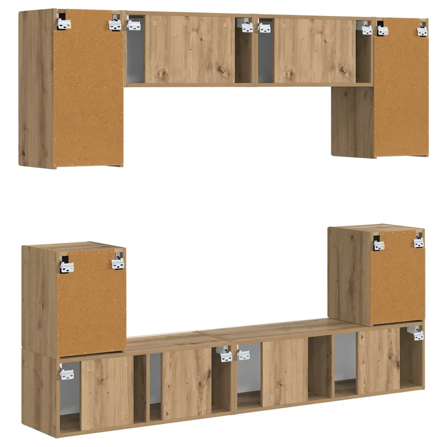 Ensemble meuble TV 5 pcs Chêne artisanal Bois d'ingénierie - 11