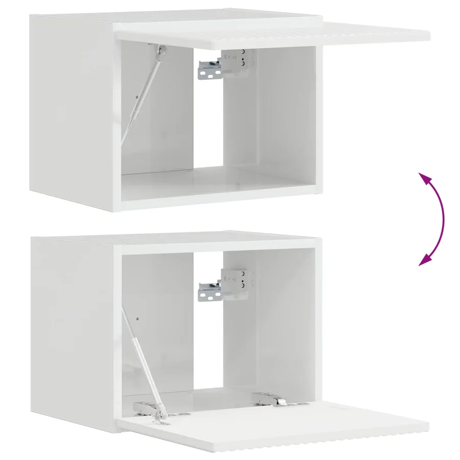 Ensemble de meuble TV mural Montage mural 4 pcs Blanc brillant - 12