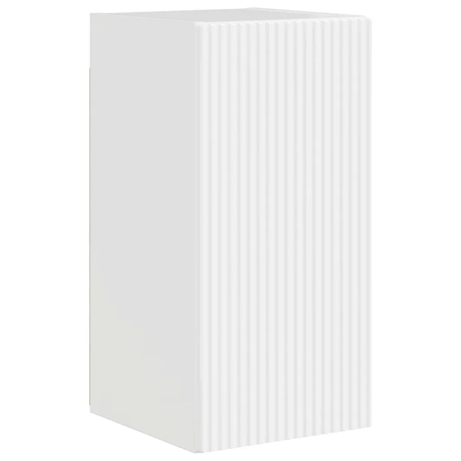 Ensemble de meuble TV mural Montage mural 4 pcs Blanc brillant - 7