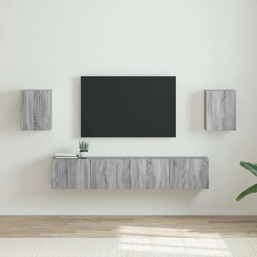 Meuble TV mural Montage mural 2 pcs Gris Sonoma 30 x 31 x 40 cm