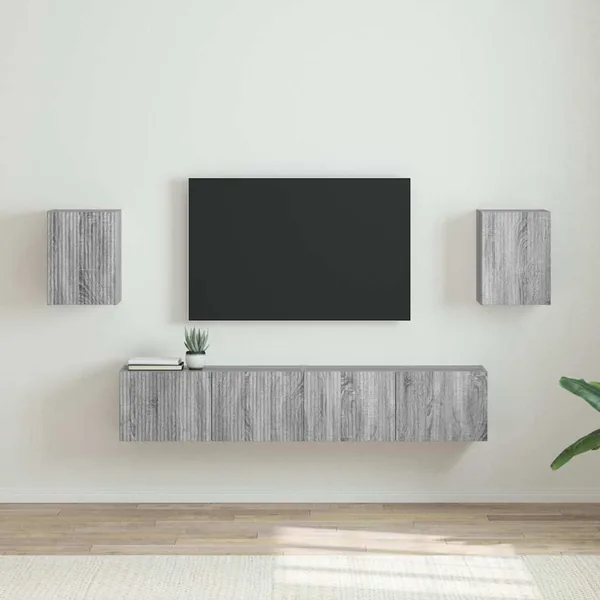 Meuble TV mural Montage mural 2 pcs Gris Sonoma 30 x 31 x 40 cm
