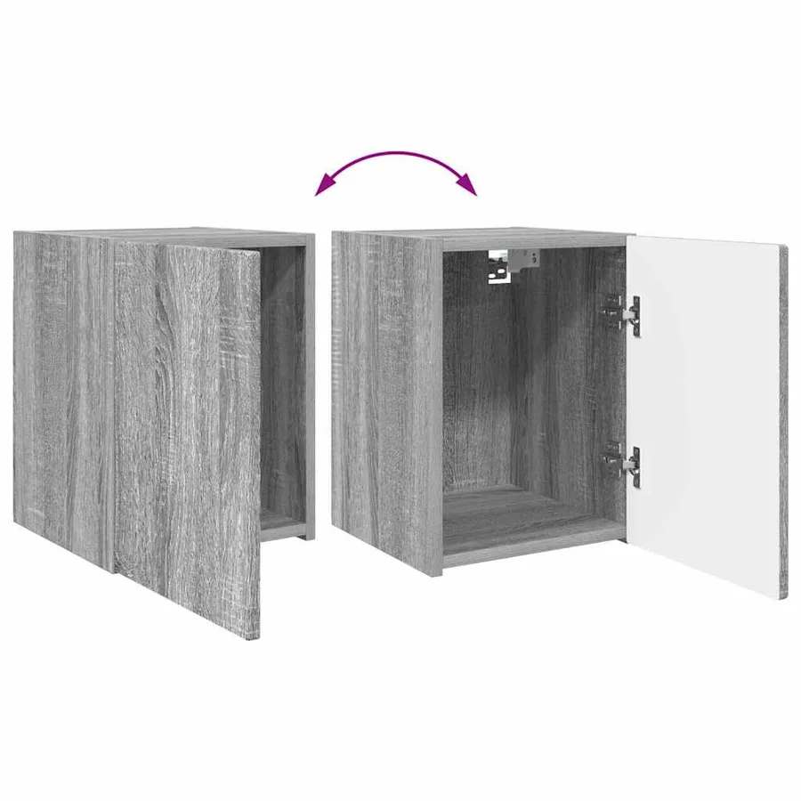 Meuble TV mural Montage mural 2 pcs Gris Sonoma 30 x 31 x 40 cm - 13