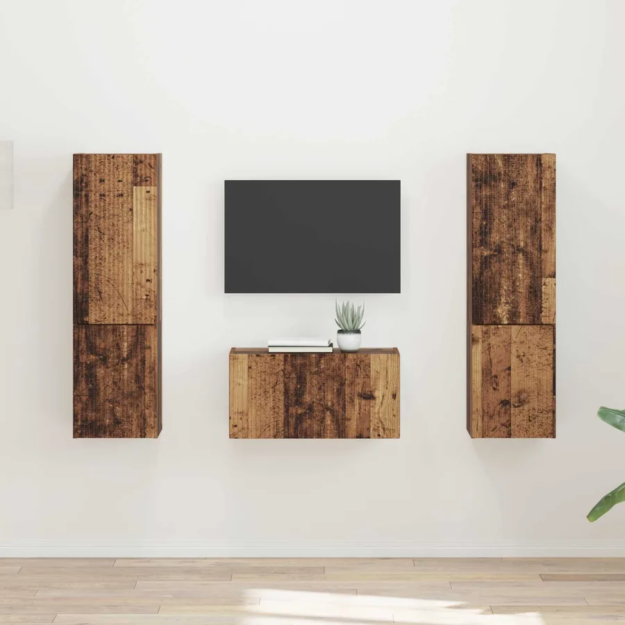 Ensemble meuble TV 5 pcs Bois Ancien Bois d'ingénierie