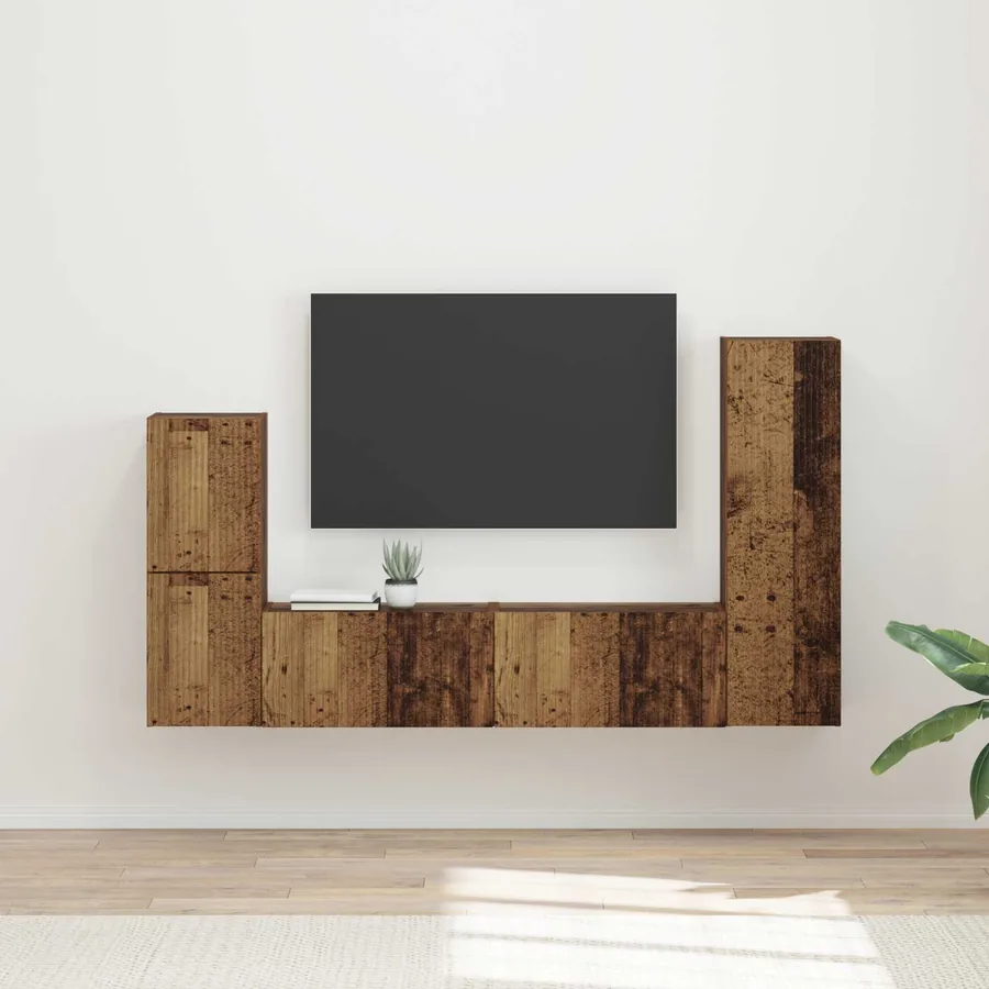 Ensemble meuble TV 4 pcs Bois ancien Bois d'ingénierie