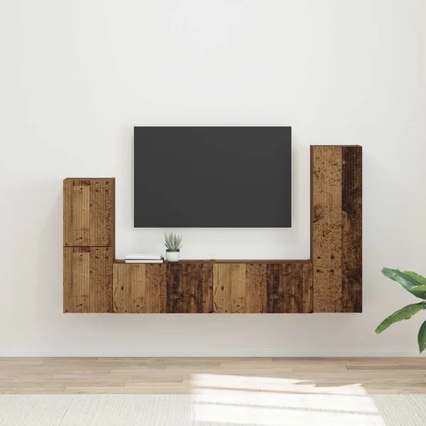 Ensemble meuble TV 4 pcs Bois ancien Bois d'ingénierie