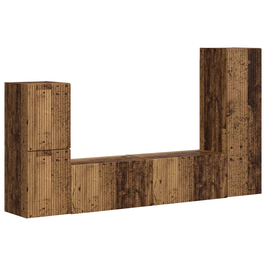 Ensemble meuble TV 4 pcs Bois ancien Bois d'ingénierie - 2
