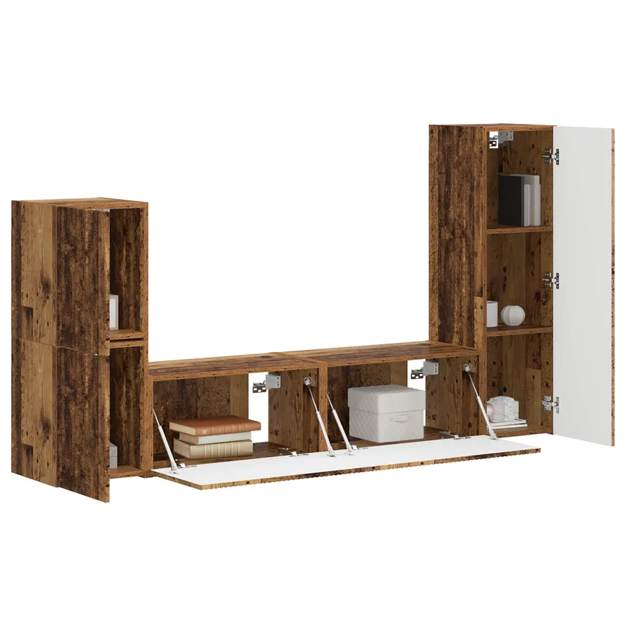 Ensemble meuble TV 4 pcs Bois ancien Bois d'ingénierie - 3