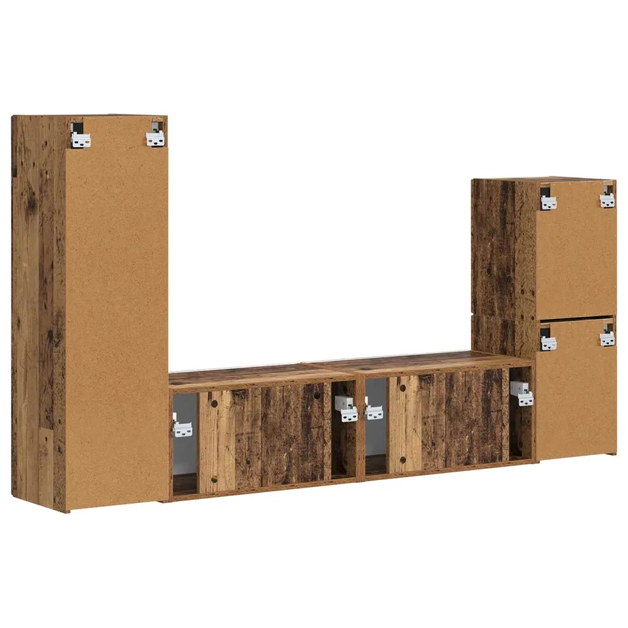 Ensemble meuble TV 4 pcs Bois ancien Bois d'ingénierie - 9