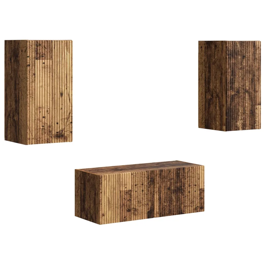 Ensemble meuble TV 6 pcs Bois ancien Bois d'ingénierie - 2