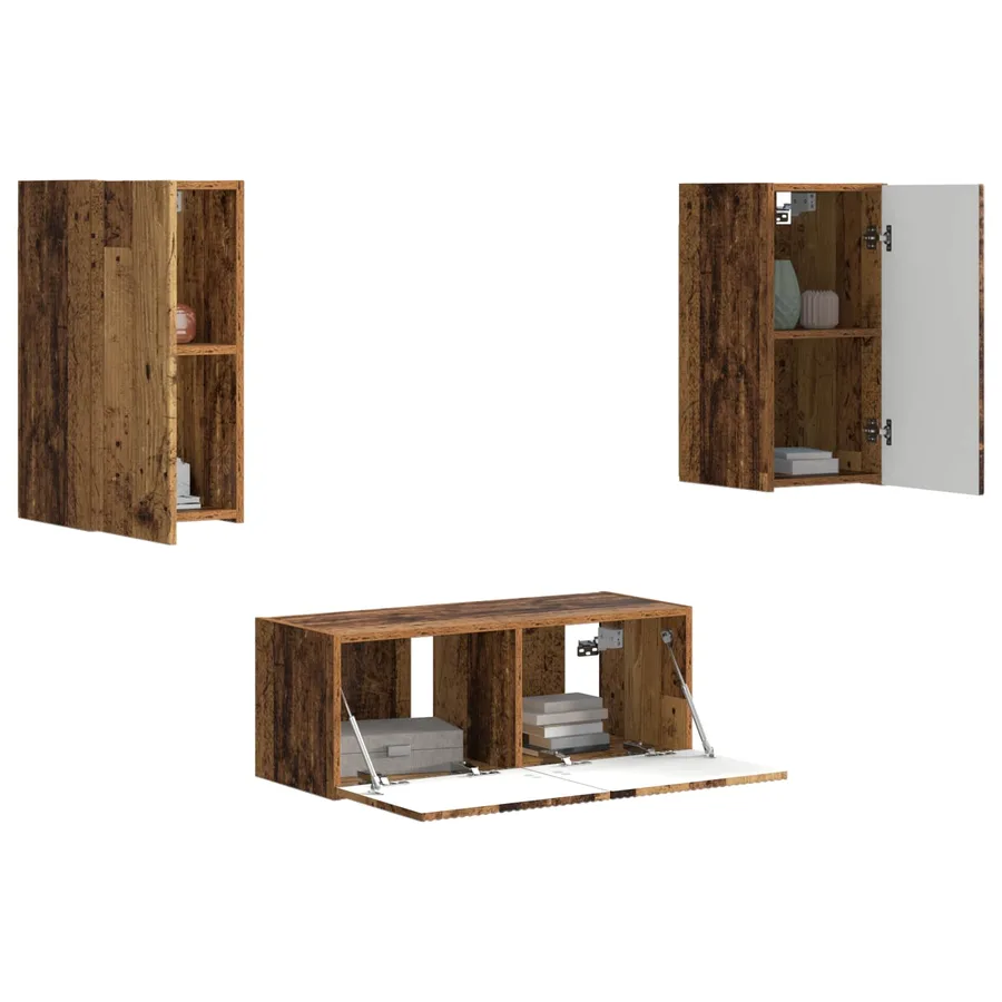 Ensemble meuble TV 6 pcs Bois ancien Bois d'ingénierie - 3
