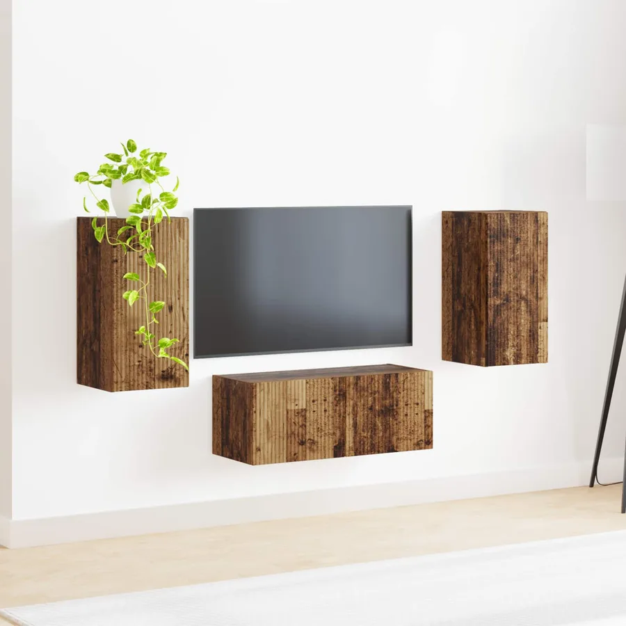 Ensemble meuble TV 6 pcs Bois ancien Bois d'ingénierie - 4