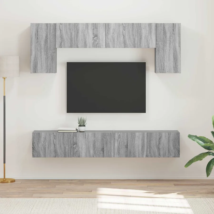 Ensemble meuble TV 4 pcs Gris Sonoma Bois d'ingénierie