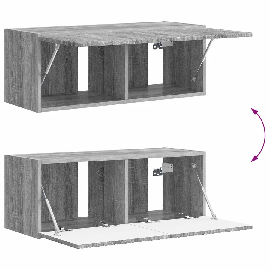 Ensemble meuble TV 4 pcs Gris Sonoma Bois d'ingénierie - 14