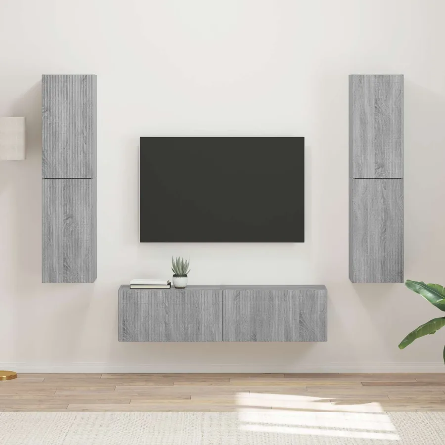 Ensemble meuble TV 6 pcs Gris Sonoma Bois d'ingénierie
