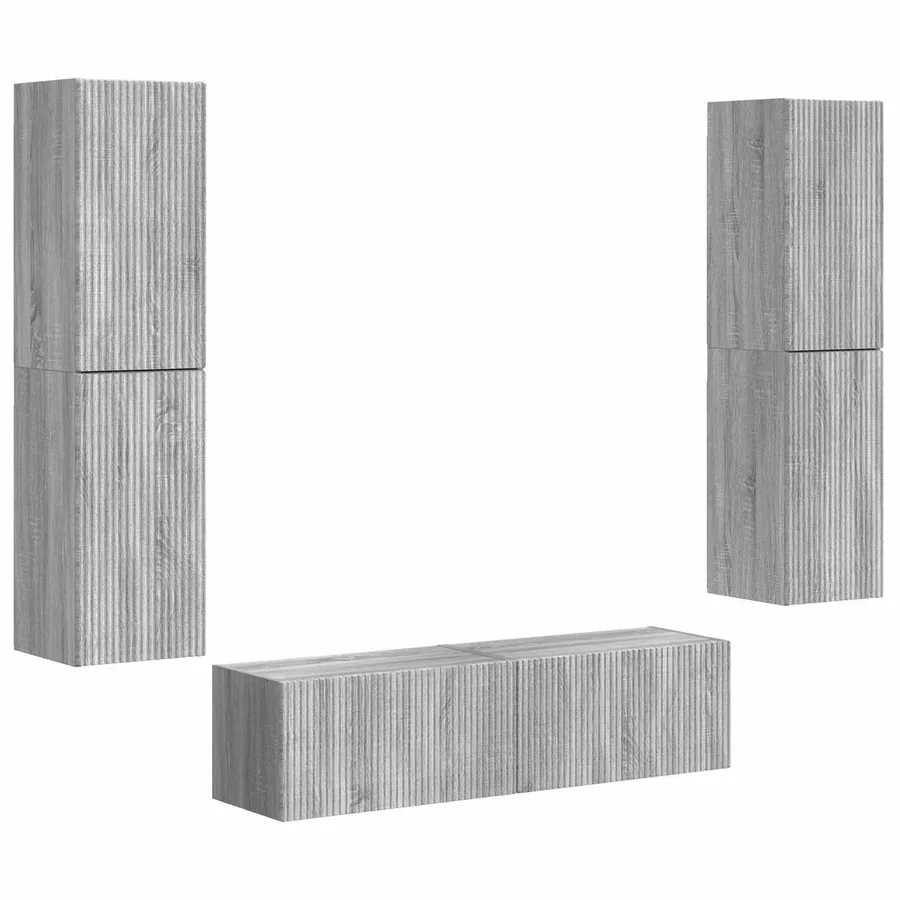 Ensemble meuble TV 6 pcs Gris Sonoma Bois d'ingénierie - 2