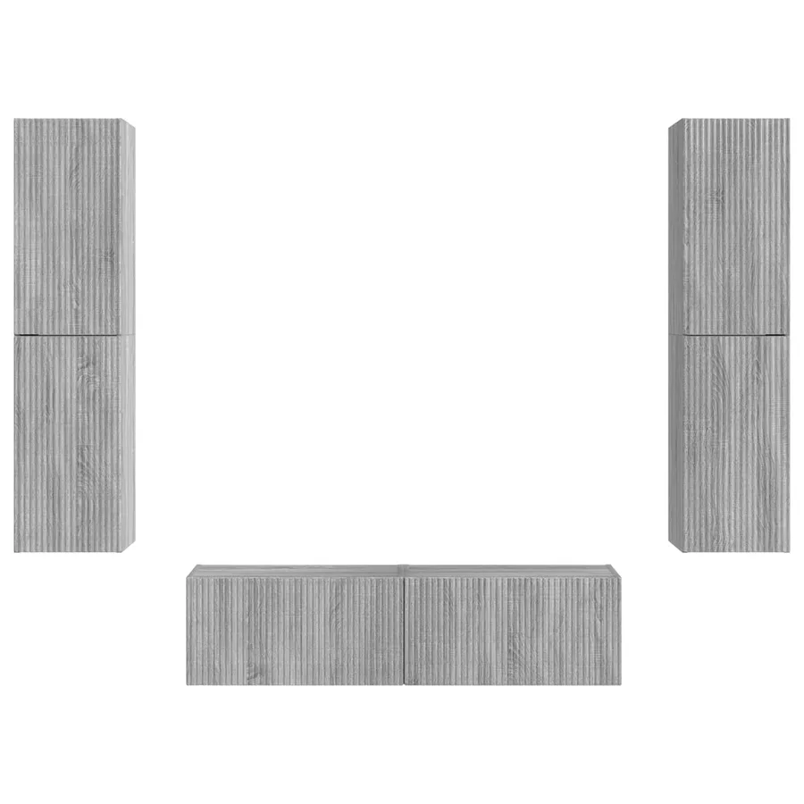 Ensemble meuble TV 6 pcs Gris Sonoma Bois d'ingénierie - 7