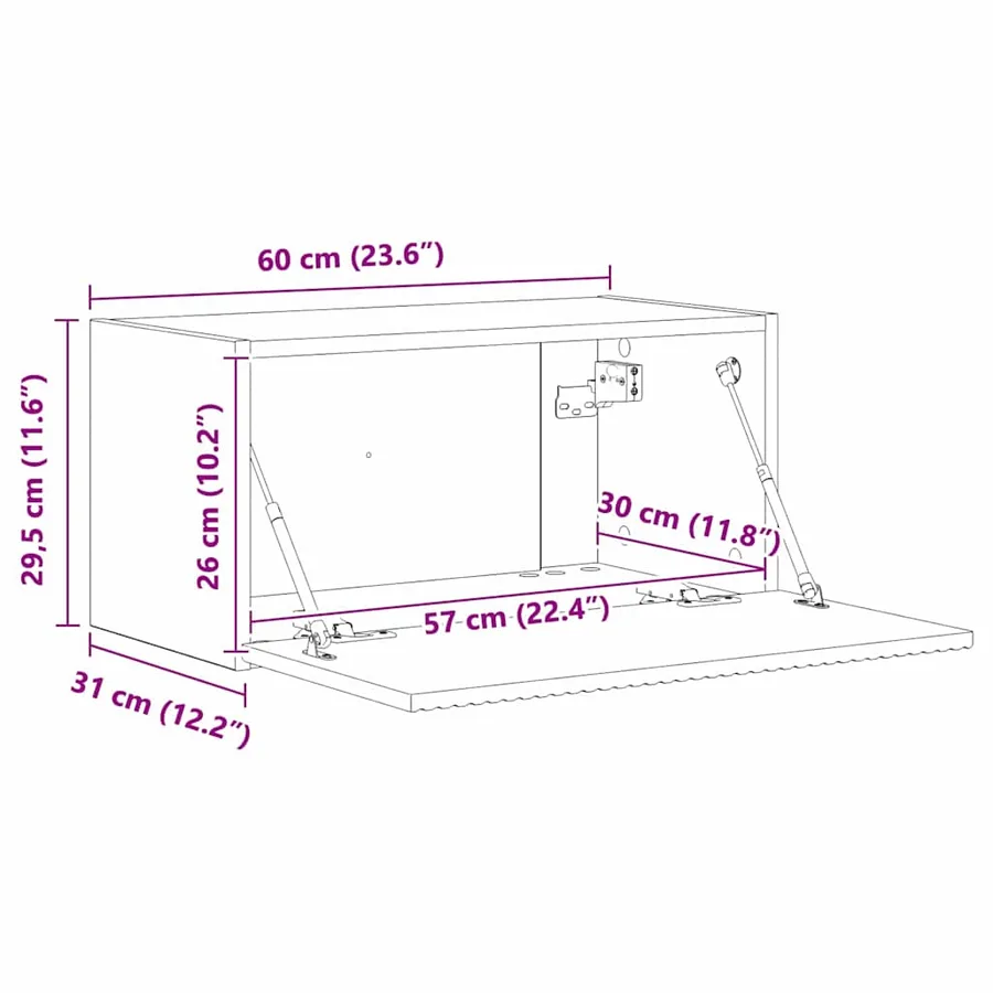Meuble TV mural 2 pcs Blanc Brillant 60 x 31 x 29,5 cm - 14