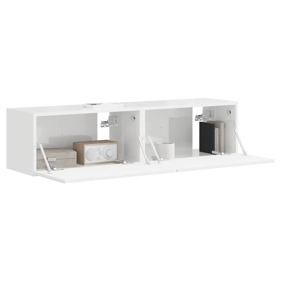 Meuble TV mural 2 pcs Blanc Brillant 60 x 31 x 29,5 cm - 3