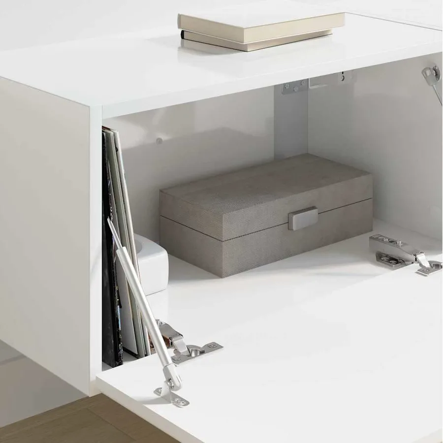 Meuble TV mural 2 pcs Blanc Brillant 60 x 31 x 29,5 cm - 4