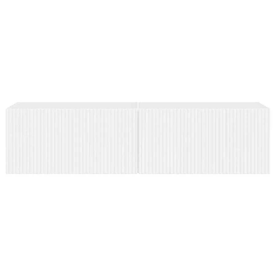 Meuble TV mural 2 pcs Blanc Brillant 60 x 31 x 29,5 cm - 7
