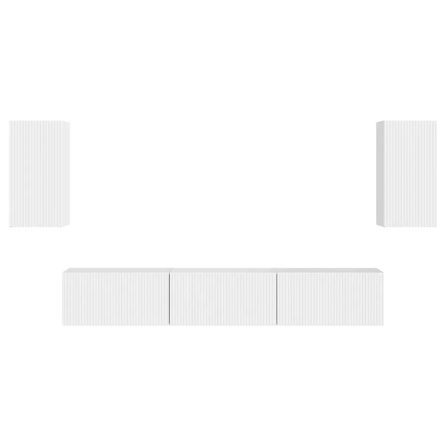 Ensemble meuble TV 5 pcs Blanc brillant Bois d'ingénierie - 7