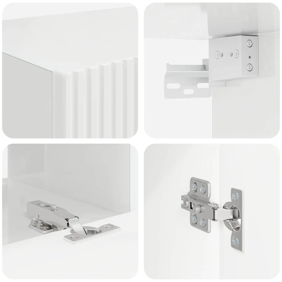 Ensemble meuble TV 4 pcs Blanc brillant Bois d'ingénierie - 8